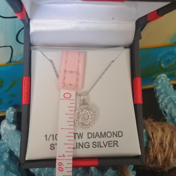 Diamond Necklace Sterling Silver - Picture 4 of 6